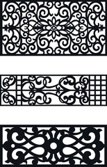 Doors and windows decoration pattern design ,laser cut vector illustration 