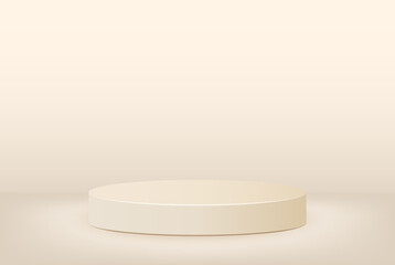 Abstract vector scene with oval shaped pedestal. Round stage with free space to place an object, product or text.