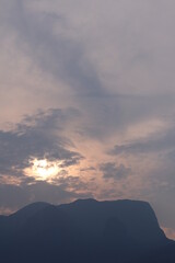 The scenery of Doi Luang Chiang Dao at sunset time in Chiang Mai, Thailand.