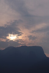 The scenery of Doi Luang Chiang Dao at sunset time in Chiang Mai, Thailand.