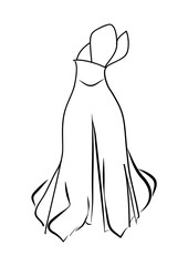 Dress hand sketch simple drawing