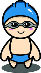 Cute Swimmer Athlete Character