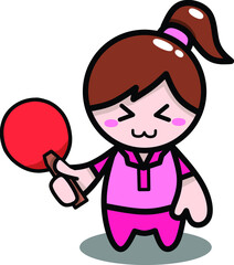 Cute Tennis Table Player