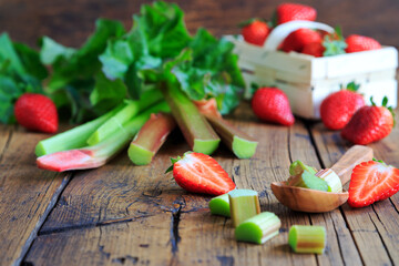 Erdbeeren und Rhabarber