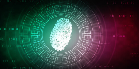 Fingerprint Scanning Technology Concept 2d Illustration
