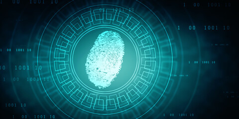 Fingerprint Scanning Technology Concept 2d Illustration
