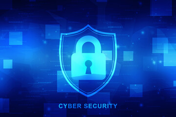 2d illustration Safety concept: Closed Padlock on digital background
