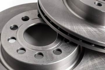 New brake disk for the car close up.