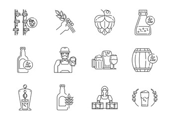 craft beer line icon
