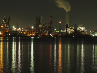 Fototapeta na wymiar 木更津の工場夜景