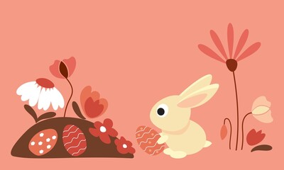 picture of bunny hiding easter eggs