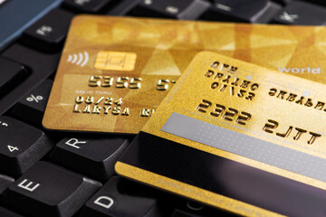 Online credit card payment for purchases from online stores and online shopping,