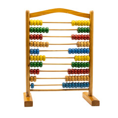 Wooden vintage abacus isolated on white