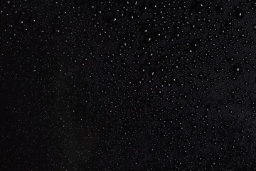 Water droplets on black background. Close up