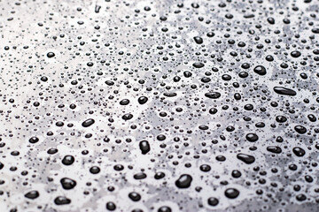 drops of water-repellent surface in black white