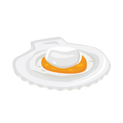 Scallop isolated on white background. Vector illustration of seafood.