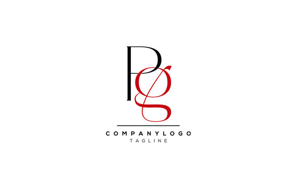 Alphabet letters Initials logo PG