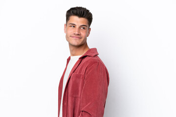 Young caucasian man isolated on white background . Portrait