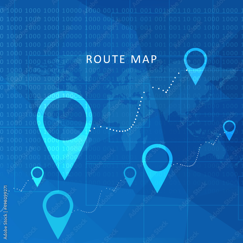 Poster 2d rendering red map pointer