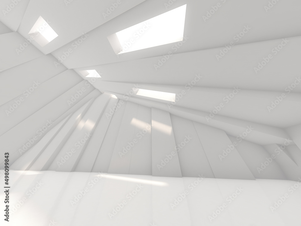 Poster abstract modern architecture background, empty open space. 3d illustration