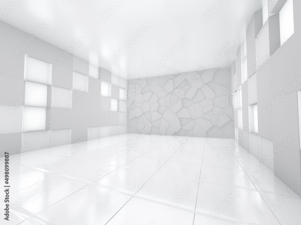 Aufkleber abstract modern architecture background, empty open space. 3d illustration