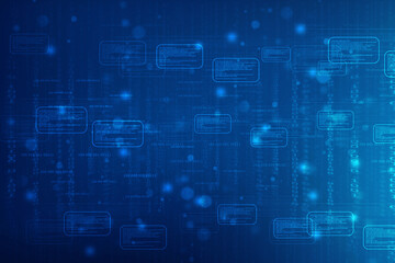 2d illustration abstract digital binary data on computer screen