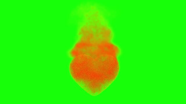 4k. Fire explosion explosion fire bomb smoke explosion animation on green screen.