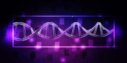 3d render of dna structure, abstract background