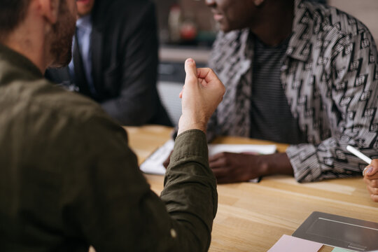 business team discussing new ideas. close up.