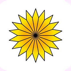 Abstract illustration of the sun. Schematic representation of the sun. Sun Icon.