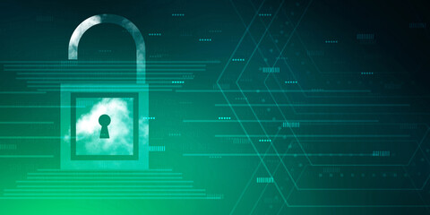 2d illustration Safety concept: Closed Padlock on digital background