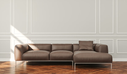 Illustration 3D rendering large luxury modern bright interiors Living room mockup computer digitally generated image