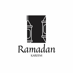 Lantern logo template in minimalist. Ramadan logo template inspiration. Vector illustration