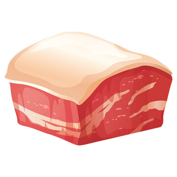 red meat cut with white fat clip art preview