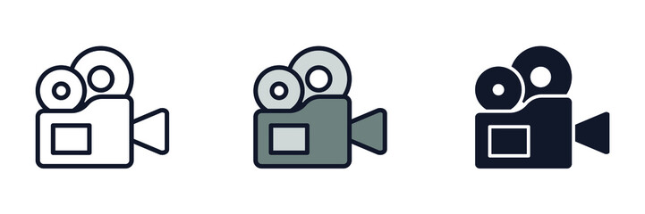 movie camera icon symbol template for graphic and web design collection logo vector illustration