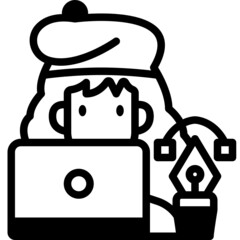 artist solid line icon