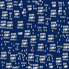 Seamless pattern with hand drawn brush strokes on blue background. Creative artistic modern texture for fabric, wrapping, textile, wallpaper, apparel. Vector illustration