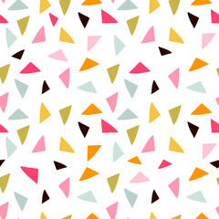 Seamless abstract pattern with colourful triangles. Vector illustration - 498106605