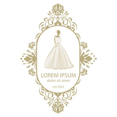 bride, ornamental emblem frame template