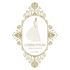 bride, ornamental emblem frame template