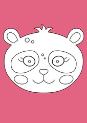 animal line illustration with colorful background for kids printable design