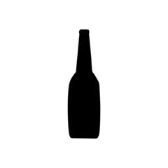 Hand drawn beer bottle in doodle style icon