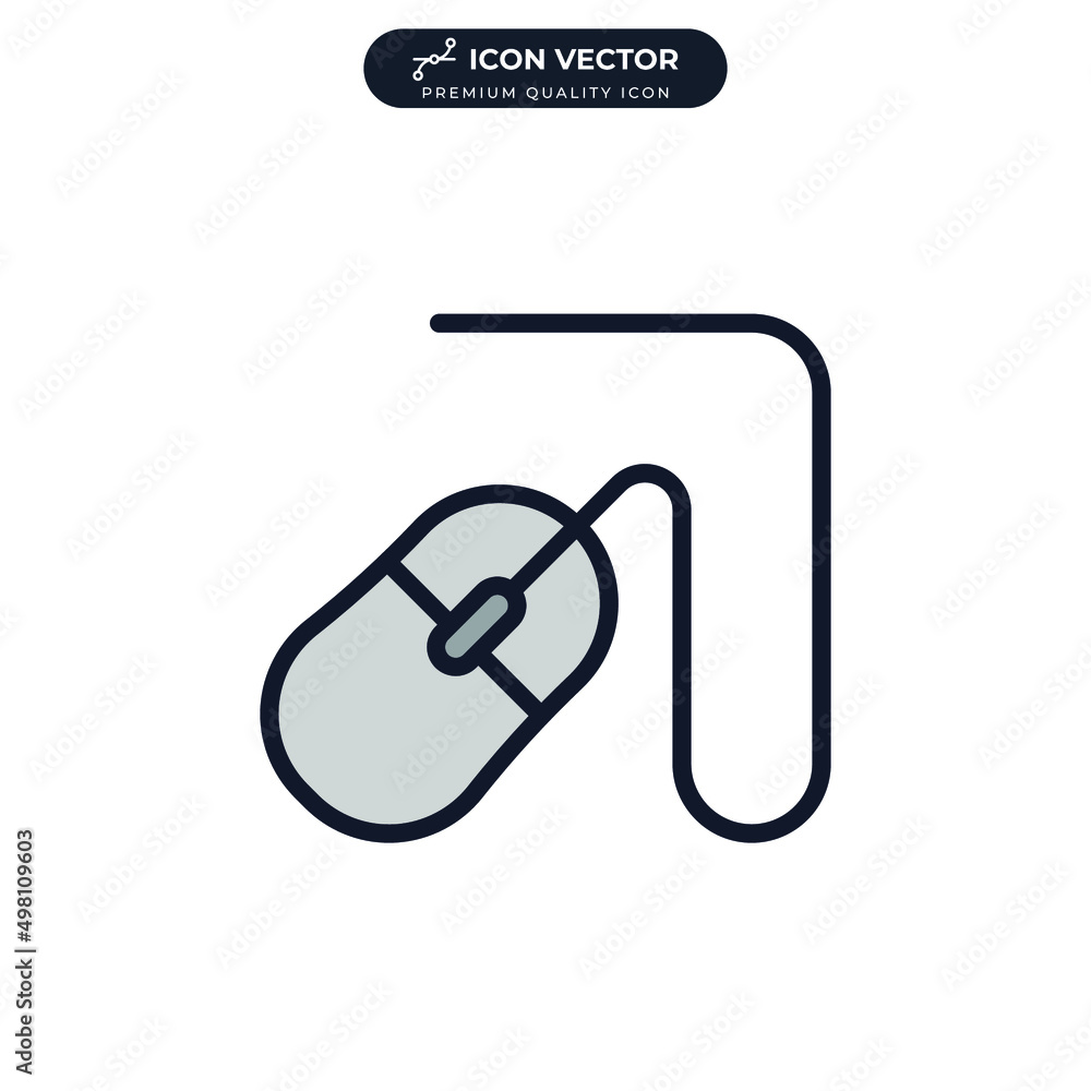 Poster computer mouse icon symbol template for graphic and web design collection logo vector illustration