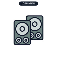 Speaker, Music System, Sound System icon symbol template for graphic and web design collection logo vector illustration