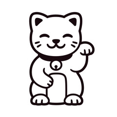 Cute Maneki Neko cat logo