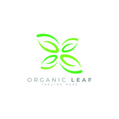 natural leaf logo design concept vector template
