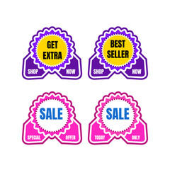 Sale Discount label Sticker Price Promotion Vector Design