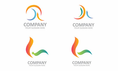Modern Set of AAL Letter business logo design