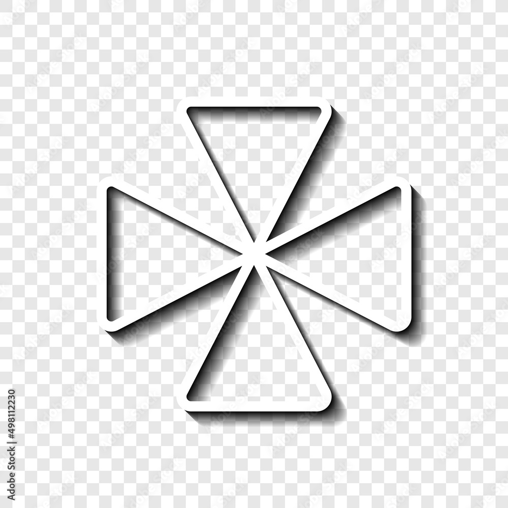 Aufkleber cross simple icon, vector. flat desing. white with shadow on transparent grid.ai