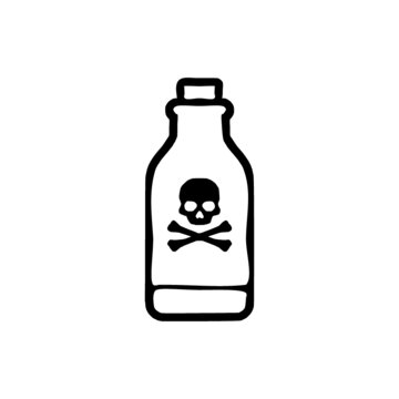 Poison in bottle icon isolated on white background